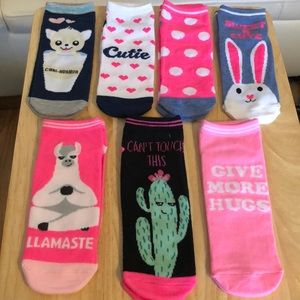 Adorable ankle socks! 7 pairs for $18